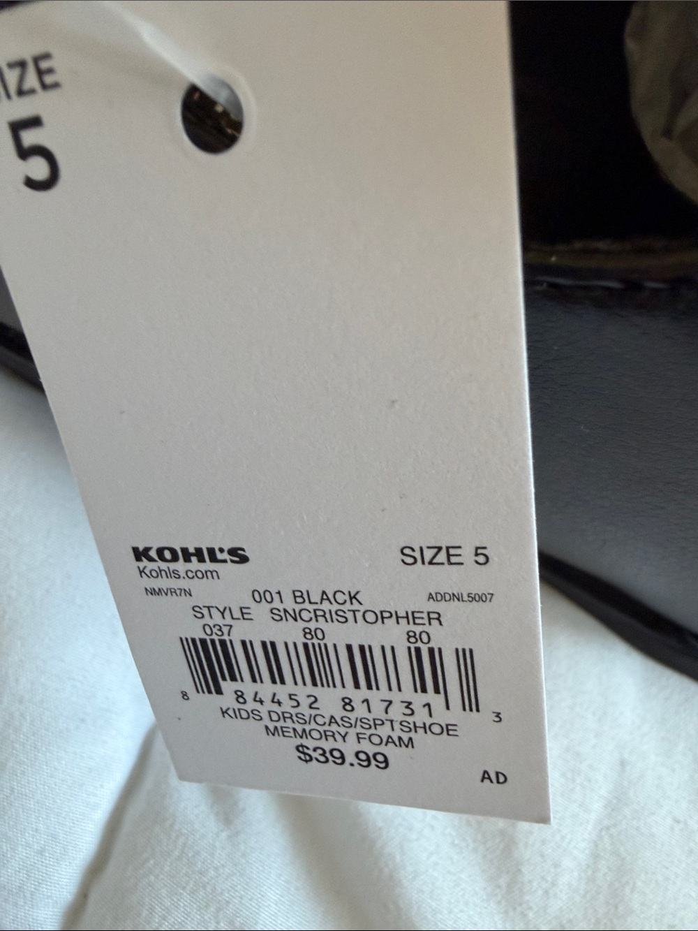 Boy’s Sonoma Black Square-Toe Slip-On Dress Loafers - Picture 3 of 4